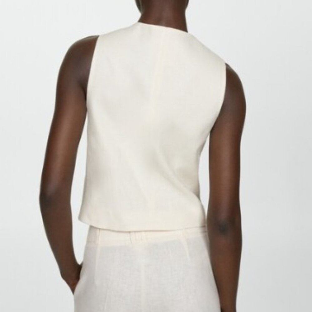 NWT Mango Linen Vest S - Picture 4 of 6